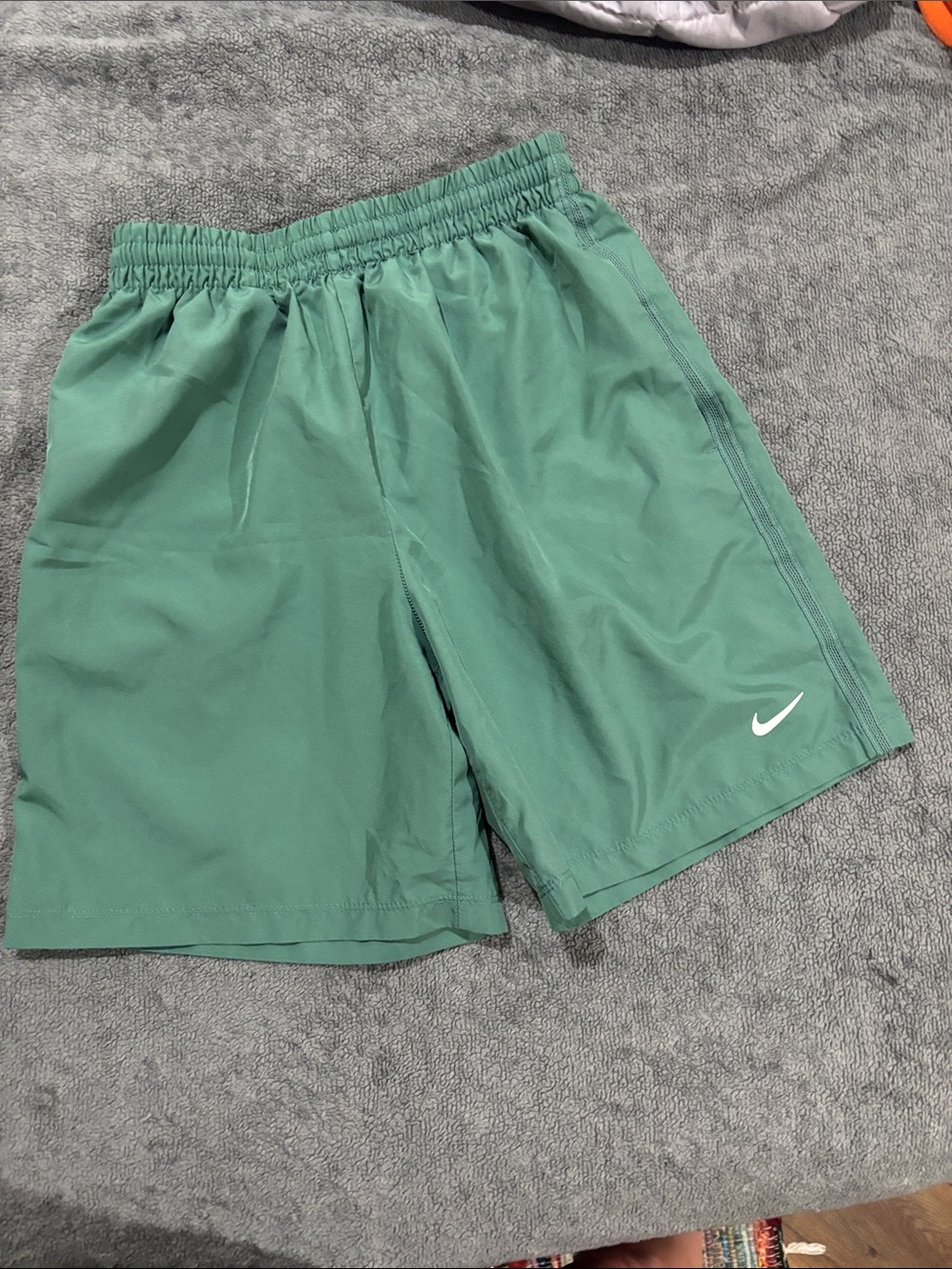 Nike Men's Teal Athletic Shorts with White Swoosh